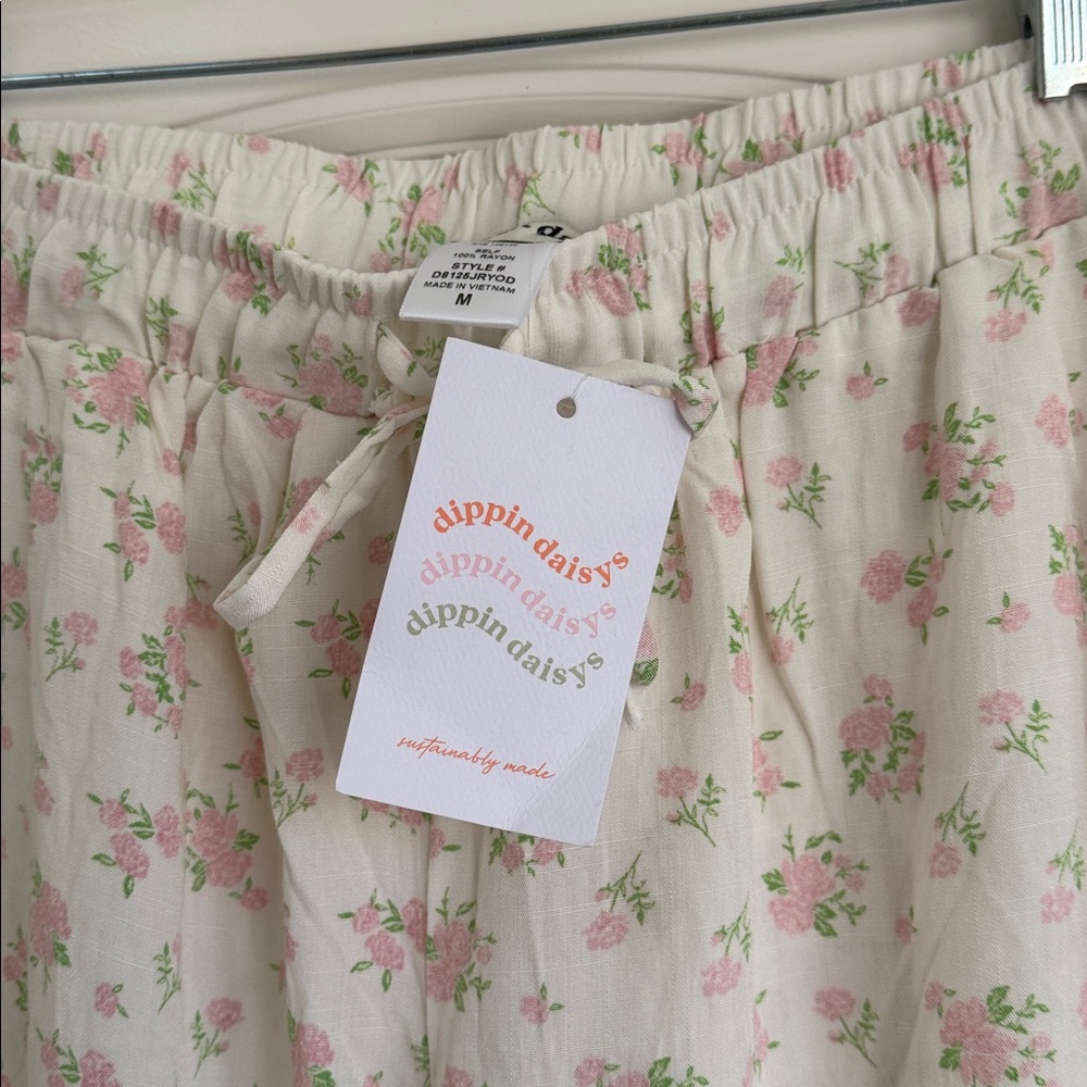 NWT Dippin' Daisy's Pink Floral Lounge Pants Size M - Picture 6 of 13